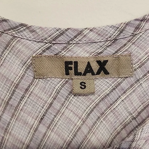 P.1 Flax 100% Linen Lavendar Plaid Tank S - Picture 2 of 3